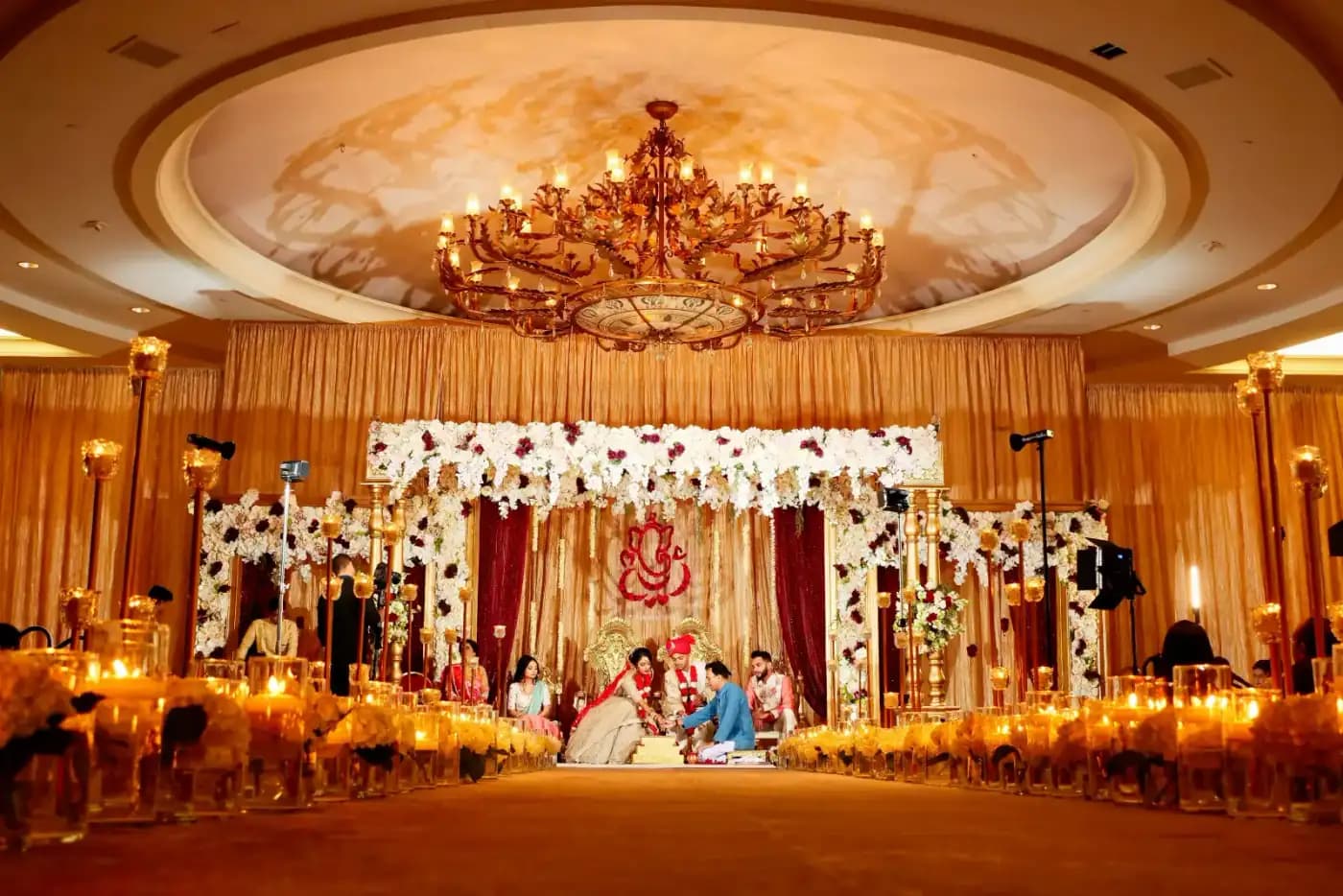 Palace outdoor wedding venue decoration in Udaipur Rajasthan