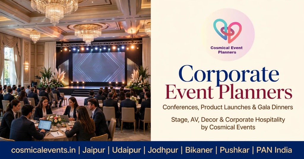 Cosmical Events corporate event planner managing conference setup in Udaipur